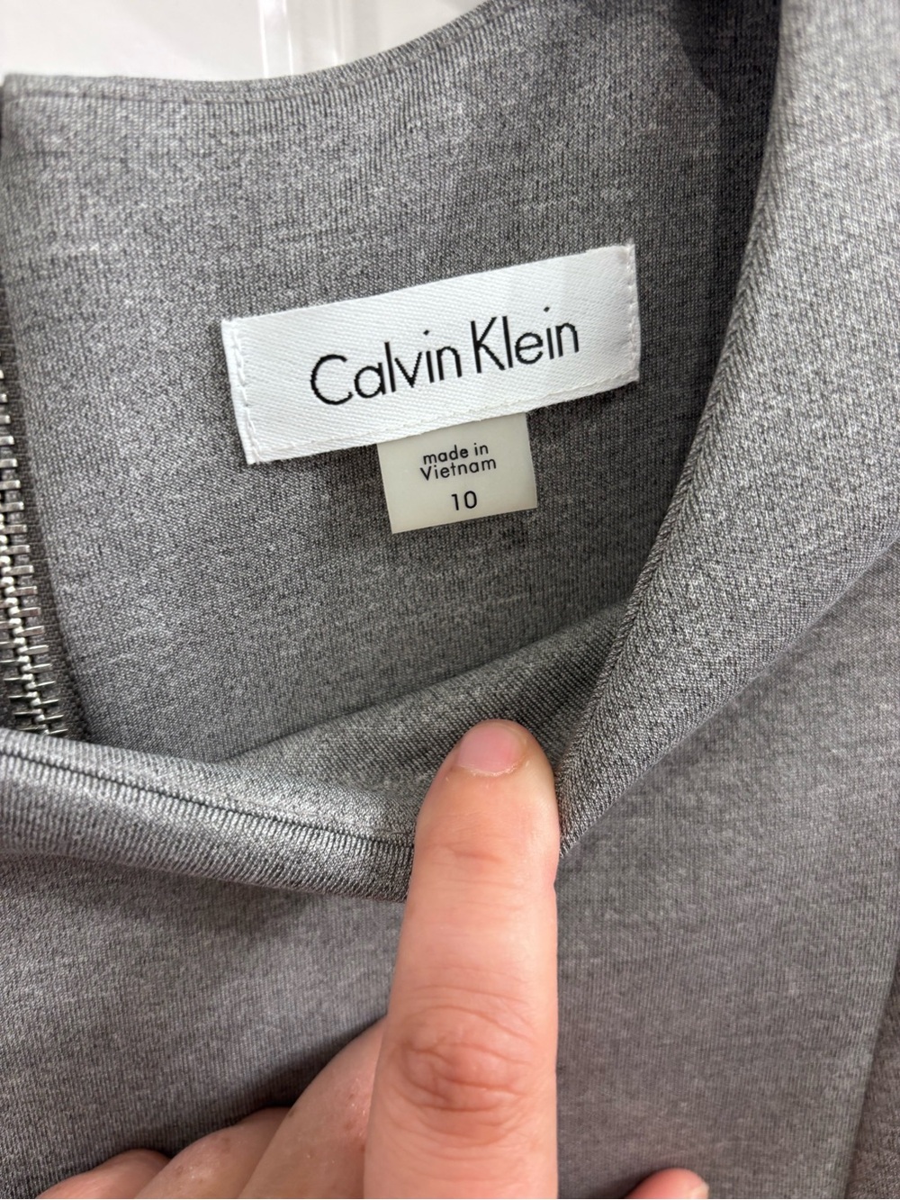 Calvin Klein Sleeveless Gray Sheath Midi Dress - Picture 2 of 4